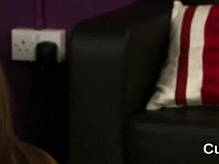 naughty looker gets jizz shot on her face eating all the jism