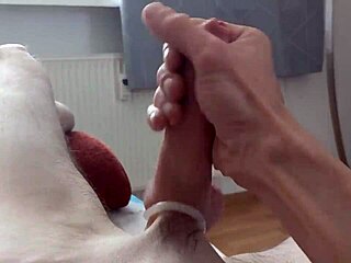 Young guy watches gay porn and masturbates