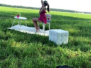 Backstage Fucking with Skinny Blonde Teen in Raw Nature Setting