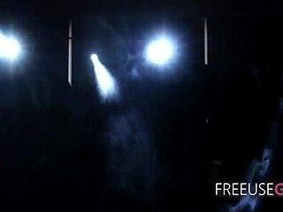 crowd cheering as teen 18+ gets ass to ass gangbang