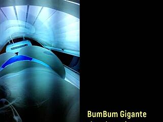 I prepare for lover in tanning booth