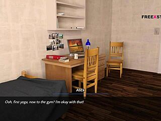 欲望之梦 - Alex看着房东裸体瑜伽姿势硬起来。无法移开视线！