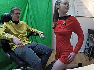 gigi breeze explores star trek themes in a casual left-handed scene