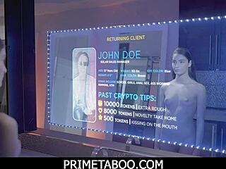 Slutty teen 18+ receives anal sex from behind in close-up detail.