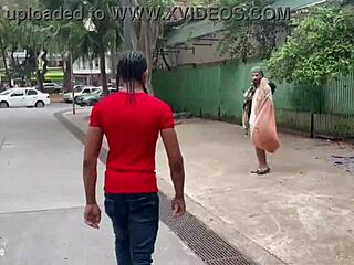 Endowed homeless Brazilian guy fucks bareback