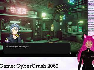 hey, vtuber lewdneko playing cybercrush 2069 part 1, what tits and boobs action?