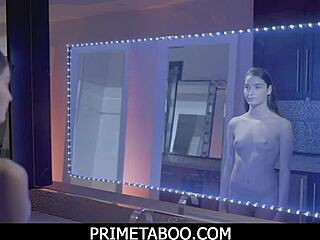 Slutty teen 18+ receives anal sex from behind in close-up detail.