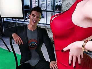 Anime gameplay with public riding and big cock action in Fashion Business Episode 3