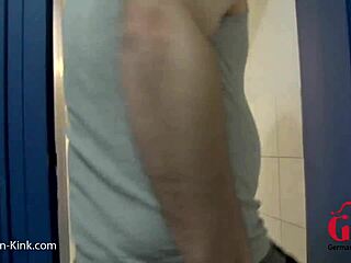 Teeny caught by old janitor in shower, tormented and kinky!