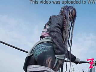 Caught goth couple in wild public blowjob 😈 POV on ruins