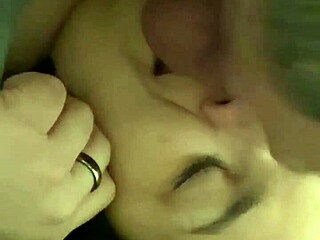 Lying Down Sensually Licking Balls With Tongue Close-Up