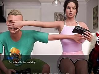 Kate 12 plays in cosplay sex game with upskirt and petite legs.