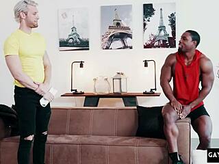 Hot black gay sex with squirting, rough fucking, and a twink taking a monster cock.