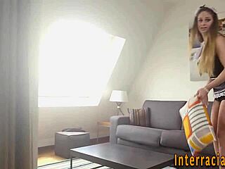 Busty slut rides big black cock for cum in mouth