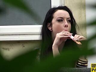 The spanked slut rides hard in heels, getting slapped during domination.