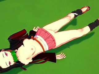Innocent Nezuko Chan Controls Impulses With You in Anime Hentai