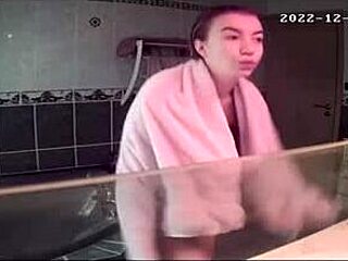 omg i caught french teen blonde in shower