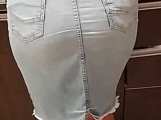 What's Under That Tight Jeans Skirt at Skirtshouse? A Sneaky Encoxando Moment Awaits You