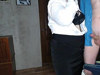 slutty secretary works her boss’s big cock at office