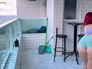 Hired a Naughty Maid in Tiny Shorts - That Latina Ass Drives Me Wild!