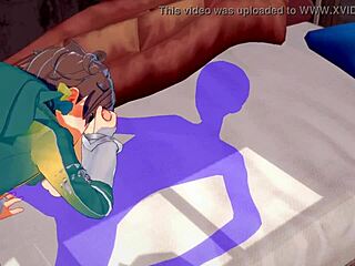 ¡Yaoi de Konosuba! Kazuma recibe semen en boca de mamada en porno anime japonés