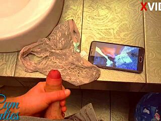 Hey, I framed my girlfriend and stole her panties for a kinky cumshot POV 😏