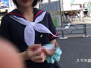 Japanese cute teen 18+ idol hides her natural tits