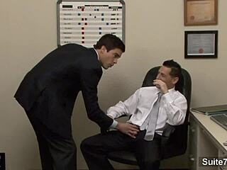 Horny gay workers fucking in the office