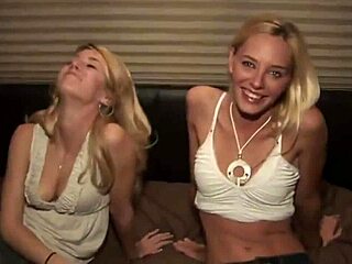 Amateur blonde girls making out and tribbing hotly