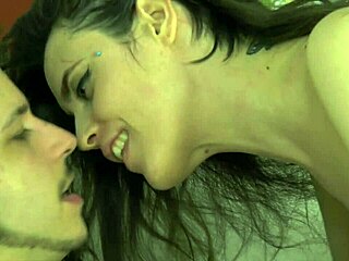 Brunette engages in intimate activities after arcade