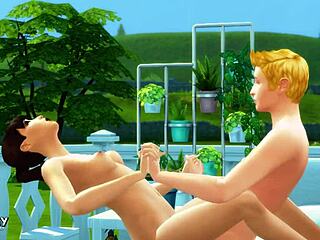 Amor follando en la naturaleza animación 3D