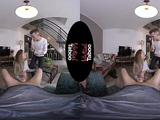 Virtual taboo explores shaved pussy with handjob and blowjob