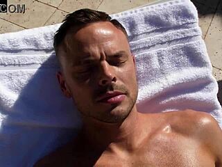 trent rails poolboy's asshole in summer sun 😎