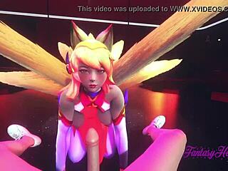 Ahri Star Guardian gets hard sex in League of Legends hentai with creampie!