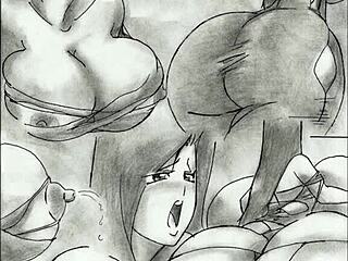 Giantess Grows Huge Breasts In Animated Comic