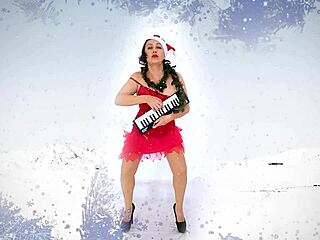 Christmas helper in stockings brings kinky vintage fun