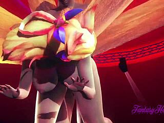 Ahri Star Guardian gets hard sex in League of Legends hentai with creampie!