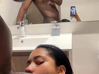 i give him a delicious blowjob while he gets ready for work, this amateur couple in pov.