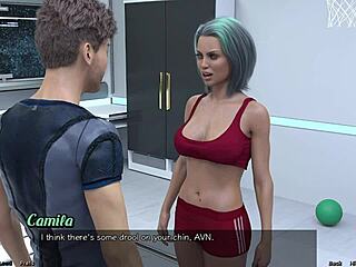 Jumissa avaruudessa 114, hermostunut kohtaamaan femdom-emännän koripallossa