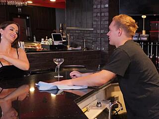 bartender discovers the milf's pussy is the best cum rag ever