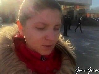 Skinny Russian Blonde Teen 18+ Waits For Visa In St Petersburg Public