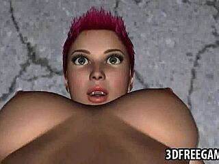 This 3D redhead lesbian babe gets her wet pussy licked with skill