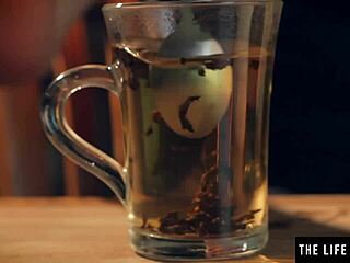 Hvordan teaser denne sexy jenta med krem på de store puppene sine?