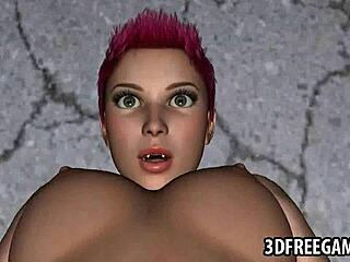 Bu 3D kızıl saçlı lezbiyen bebeğin ıslak amcığı ustalıkla yalanıyor