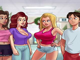 여름의 사가 E2 36에서 큰 엉덩이 섹스로 헛간 흔들려!