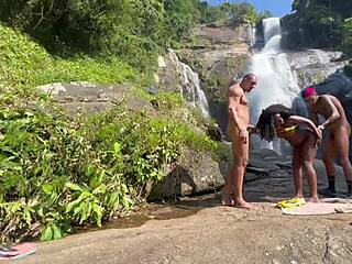 fucking that pretinha 18 at the waterfall?