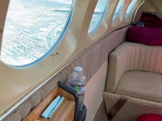 My wild mile high threesome with double creampie on private plane