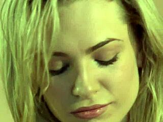 Hot Blonde Whore Masturbates Wildly on Desk Top