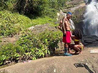 fucking that pretinha 18 at the waterfall?