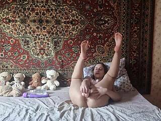 nylon pantyhose girl seduces on cam, fucks with huge dildo! 🔥